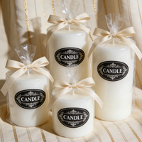 Bougie pilier blanche grande taille, longue durée de combustion, non parfumée, en cire de paraffine naturelle, pour décoration intérieure, mariages et urgences, vente en gros OEM