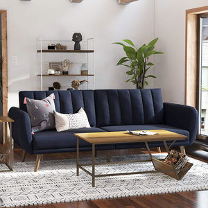 Winfugce โซฟาเบดปรับได้ผ้าลินินสีฟ้าแบบพับได้เฟอร์นิเจอร์ห้องนั่งเล่นดีไซน์ใหม่ - Product Image 2