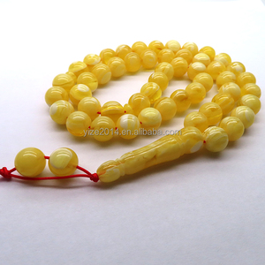 Handmade Bracelet Yellow Resin <strong>Red</strong> Thread <strong>String</strong> Bracelets Islamic Rosary Muslim Sibha Resin Rosary - Product Image 4