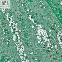 Tissu tricoté extensible dans les quatre sens Nanyee Textile, personnalisé, entièrement recouvert de paillettes vert jade clair
