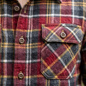 Camicia Vintage da <span class=keywords><strong>Uomo</strong></span> Personalizzata, Casual, in Cotone Antipiega, Oversize, a Quadri, con Bottoni, Maniche Lunghe e Tasca - Product Image 3
