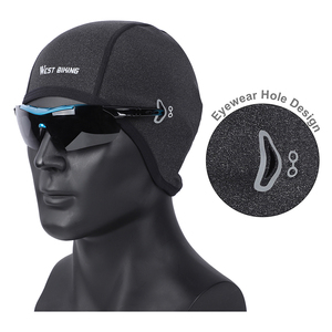 WEST BIKING <span class=keywords><strong>Sottocasco</strong></span> Termico Invernale in Velluto per Ciclismo, Cappello Antivento e Caldo per Bicicletta e <span class=keywords><strong>Moto</strong></span> con Foro per Occhiali - Product Image 3