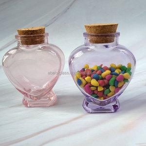 150ml Glass Heart <span class=keywords><strong>Jar</strong></span> với nút chai nắp cho mật ong kẹo mứt hạt tiêu rỗng lọ mật ong hình trái tim chai thủy tinh - Product Image 1