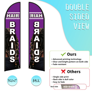 Banderas de Plumas Personalizadas de Alta Calidad de 2.5*11.5 PIES, Bandera de Playa para Fiestas en la Playa y Promociones Publicitarias - Product Image 2