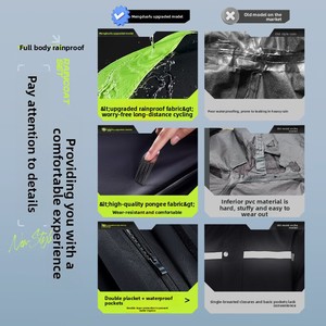 Completo <span class=keywords><strong>Impermeabile</strong></span> da Uomo per Motociclisti e Scooter Elettrici, Giacca e Pantaloni in PU, Protezione Totale, Modello Yafang - Product Image 4