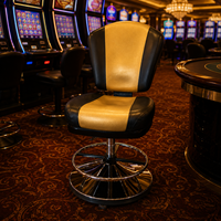 Chaise de casino à roulettes SUCCESSOR pour salle de jeux, avec logo personnalisé en acier inoxydable