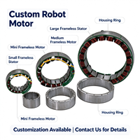Motor DC Brushless BLDC Tanpa Bingkai, Kecepatan dan Torsi Kustom, DC12V 24V 36V 48V 72V, 20-200mm, untuk Robot Humanoid & Lengan Robot