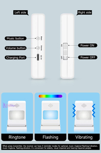 <span class=keywords><strong>Campanello</strong></span> Digitale Wireless per Non Udenti o Non Vedenti, Telecomando <span class=keywords><strong>Autoalimentato</strong></span> con Ricevitore e 3 Modalità di Promemoria, Citofono - Product Image 3