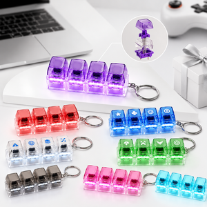 Porte-clés LED en acrylique avec design de dessin animé imprimé UV pour cadeaux promotionnels, vente en gros, OEM, logo personnalisé, Fidget Spinner - Product Image 1