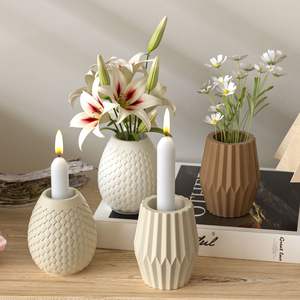 Escala geométrica & Stripe Pattern Silicone Vaso Mold para Resina, Gesso, Cerâmica Artesanato Fazendo - Product Image 4