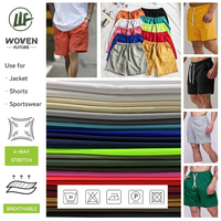 Shaoxing Wovenn145gsm Running Sport Active Tela 96% Poliester Y 4% spandex Four Way Stretch Licra Do Nava Fabric for Shorts