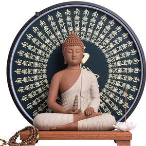 Sakyamuni <span class=keywords><strong>bouddha</strong></span> Amitabha médecine maître <span class=keywords><strong>bouddha</strong></span> salon entrée créative Zen décoratif intérieur lampe cercle ornements - Product Image 5