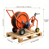 DaringFish 40-120 Système d'irrigation à enrouleur de tuyau, pulvérisateur mobile auto-rétractable en métal robuste