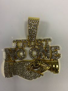 Men's Stylish <b>Cuban</b> <b>Link</b> <b>Chain</b> Handshake Design Rhinestone Pendant 'Trust No One' Letter Hip Hop Style Necklaces for - Product Image 4