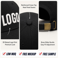 Casquette de baseball avec logo brodé 3D, personnalisable en usine, casquette sportive vierge de haute qualité, casquette de sport à 6 panneaux, casquette de golf en coton