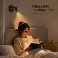 Spot lumineux mural de bureau LED portable moderne 3W, sensible au toucher, magnétique, avec charge sans fil, corps en acier inoxydable, éclairage de lecture 5V