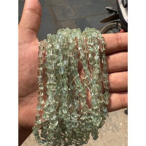Perles de pépites d'améthyste verte facettées A A A+ 8'' (5x7-4x6mm) - environ - brin de 20cm - Fournitures de pierres précieuses - Product Image 1