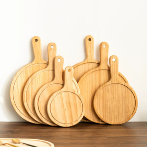 Planche à pizza en bambou, assiette ronde pour steak, plateau de découpe en bois pour la cuisson, le grillage et le service, origine Shandong - Product Image 3