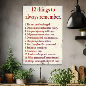 Cuadros de Arte de pared modernos inspiradores 12 cosas para <span class=keywords><strong>recordar</strong></span> para siempre citas lienzo pintura - Product Image 5
