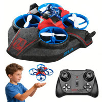 WGNRC V24 Mini Avion 3 en 1, Quadricoptère de Vol Terrestre et Aérien, Voiture Télécommandée Étanche pour Cascades, Jouets Hélicoptère Télécommandés