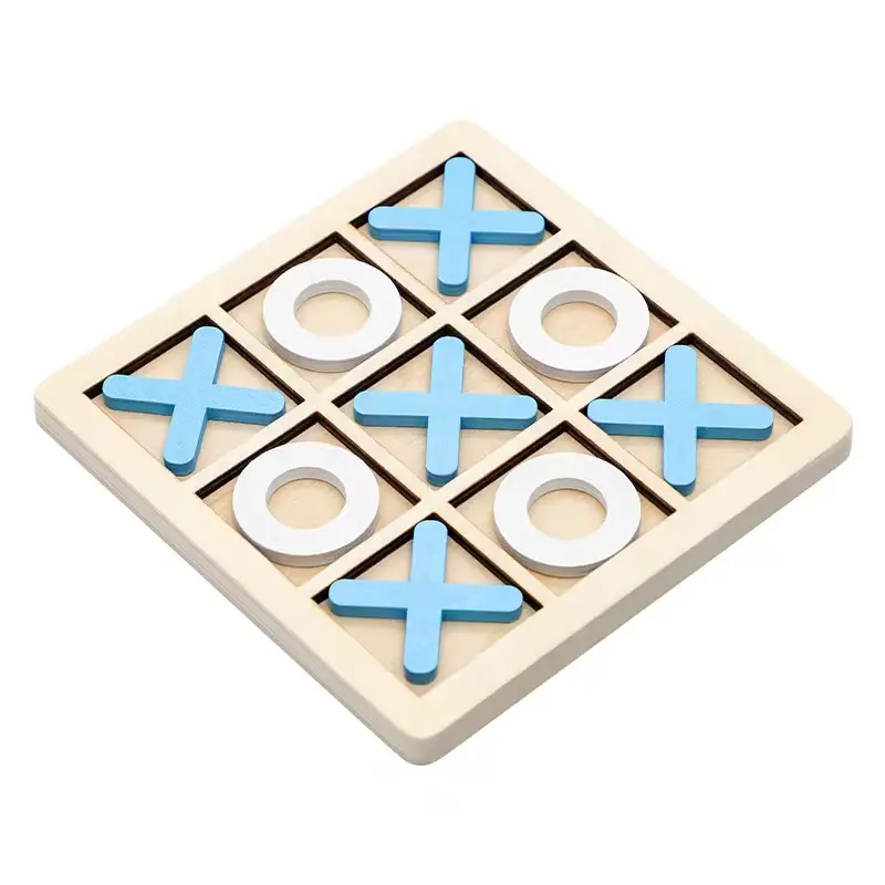 2024 Wooden nine-box XO Tic-tac-toe board, children's educational toy, training logical thinking early education board game