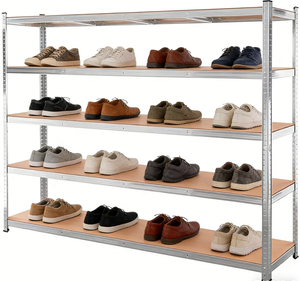 Estanterías de Fábrica Ajustables, Estantes Metálicos Galvanizados de 5 Niveles, Estantería de Servicio Mediano Sin Pernos, Capacidad de Carga de 175 kg, Independiente - Product Image 4