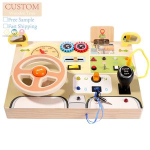 <span class=keywords><strong>Circuit</strong></span> de volant électronique multifonctionnel en bois pour bébé Jouets <span class=keywords><strong>Montessori</strong></span> avec lumière LED - Product Image 3