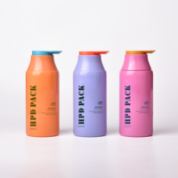 Flacon pompe cylindrique en plastique PET de haute qualité, forme unique, impression sérigraphique pour après-shampoing, gel douche