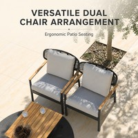 Fauteuil de salon extérieur OSMEN moderne en aluminium avec dossier en rotin pour villa, patio et jardin