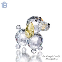 Figurine d'animal en verre cristal K9 transparent, sculptée et gravée, créative, tendance, de collection, mignonne, chien, décoration animale