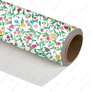 High Quality Custom logo Recycled Tulip Flower Pattern Gift Wrapping paper for Holiday Gift Giving and Return Gift Wrapping