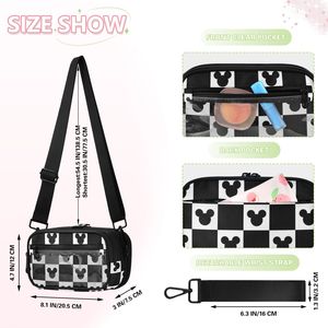 Bolsos cruzados transparentes de PVC con diseño de dibujos animados negros personalizados, portátiles, 3 en 1, ligeros, de poliéster, con cierre de cremallera, tipo bandolera. - Product Image 2
