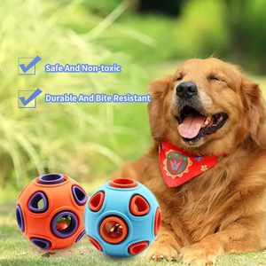 Jouet d'entraînement pour chien écologique en gros, jouet interactif en caoutchouc couineur pour animaux de compagnie, indestructible et résistant aux morsures - Product Image 4
