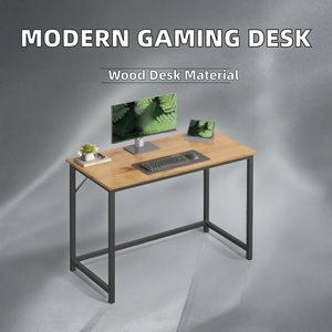 โต๊ะสำนักงานบ้านแบบอุตสาหกรรมที่ทันสมัยสำหรับพื้นที่ขนาดเล็กทำจากไม้กรอบโลหะสีน้ำผึ้งสีน้ำตาลดำ ODT-113เกม - Product Image 2