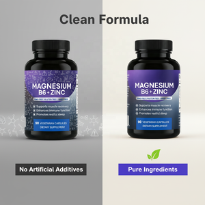 マグネシウム<span class=keywords><strong>B6</strong></span> + 亜鉛栄養補助食品 エネルギー補給 大人用ベジタリアンカプセル 60粒 カスタムブランディング OEM/プライベートラベル - Product Image 4