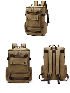 Mochila de Lona Retro de Gran Capacidad ZUOLUNDUO, Estilo Vintage con Cierre de Cremallera, Bolso para Portátil Resistente y Duradero para Viajes - Product Image 2