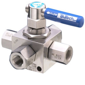 Válvula de Bola de Tres Vías Bulltech de 1 Pulgada NPT para Agua a Temperatura Normal 100 PSI C-3953-02-17-17 - Product Image 3