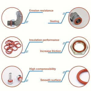 Silicone O-Rings 10 Sizes Oil Heat Resistant Automotive Pipeline <b>Seals</b> Shaft <b>Seal</b> Wear Resistant RoHS Compliant GB Standard - Product Image 2