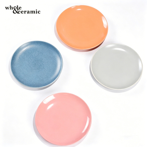 Platos de Cerámica Modernos Color Rosa para Bistec, Platos Planos Blancos de Cerámica de Alta Calidad para Vajilla de Hotel y Restaurante, Gran Venta - Product Image 1