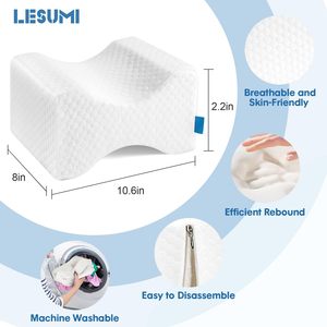 Oreiller ergonomique orthopédique en mousse à mémoire de forme pour les genoux et les jambes, réduisant la pression, pour dormir - Product Image 2