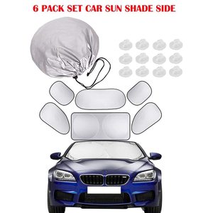 Car Sunshade Front And Side Windshield Silver Coated Six Piece Set Foldable Heat Insulation Summer Protection - Product Image 4