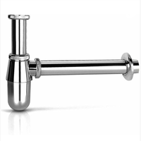 Piège à bouteille d'évier de salle de bains tuyau d'évacuation en acier inoxydable Kit de tube de vidange d'entrée de glissement de 1 à 1/4 pouces lavabo réglable