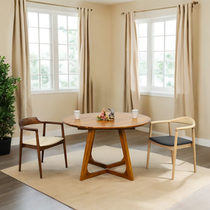 Juego de mesa de comedor redonda acogedora y de moda de Indonesia con una teca de muebles de exterior de 120 cm de diámetro para restaurante y comedor - Product Image 6