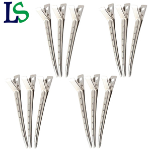 Pinzas para Seccionar el Cabello Plateadas, Pinzas Profesionales para Peinar, Accesorios para Peluquería, Logotipo Personalizado - Product Image 1