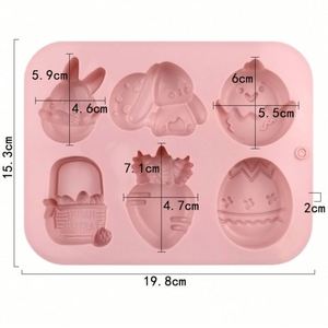 Moule en silicone pour gâteau, savon, bougie, réutilisable, fait main, DIY, en forme d'œuf, de lapin et de panier, pour la fête de Pâques, OEM/ODM - Product Image 2