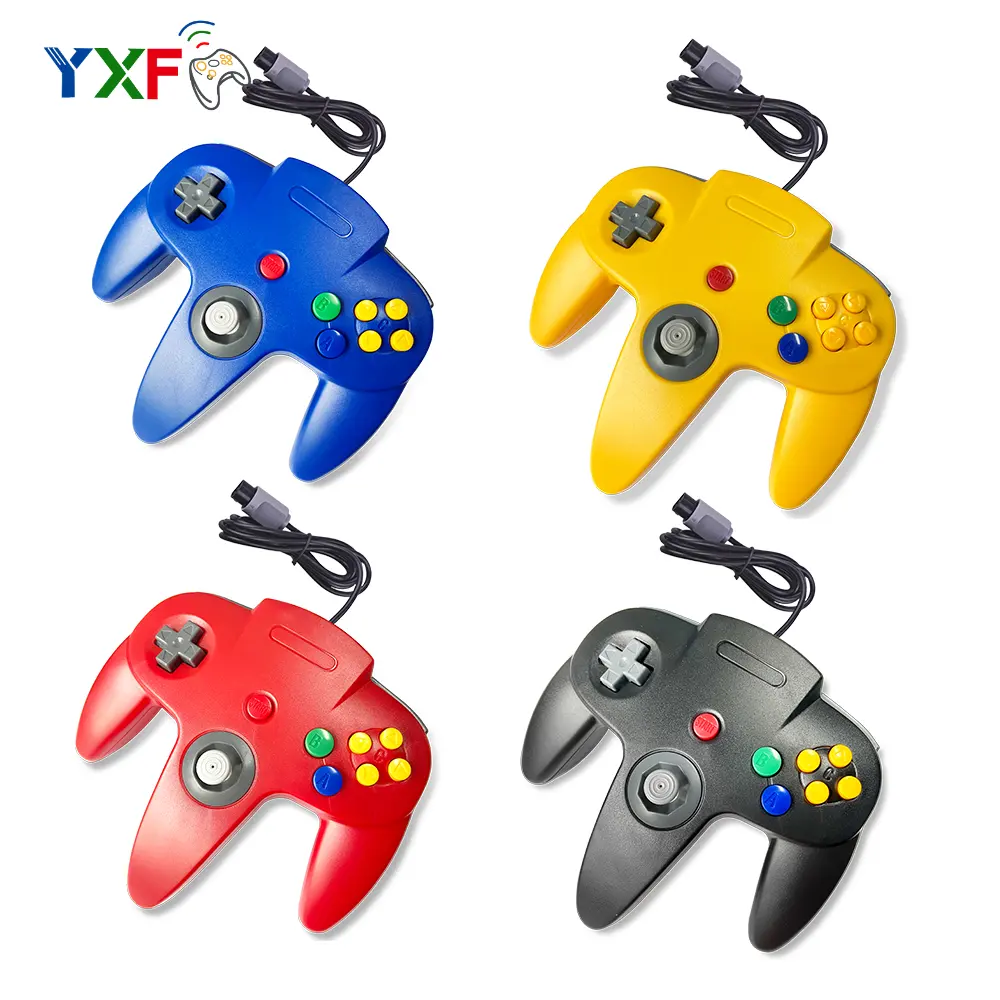 Цветной контроллер N64, джойстик, геймпад, Проводная Игра joypads для Nintendo0 64, хост-джойстик