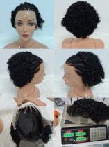 Letsfly Promotion 23$ <b>Braid</b> Curly <b>Wig</b> 13x4 Lace Frontal Black 10inch Short Brazilian Hair 100% Human Hair <b>Wig</b> Wholesale 140gram - Product Image 2