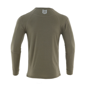 Kemeja lengan panjang <span class=keywords><strong>Merino</strong></span> pria, wol termal leher Crew - Product Image 2