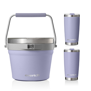 Xô đá tùy chỉnh màu đỏ đen Tùy chỉnh màu thép không gỉ Xô đá 7L tùy chỉnh - Product Image 5