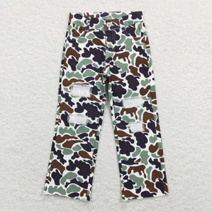 กางเกงยีนส์เด็กผู้หญิงลายพราง RTS Western Boutique แบบลำลอง เป็นมิตรกับสิ่งแวดล้อม เอวยางยืดสูง ทรงขาบาน ไม่มีขั้นต่ำในการสั่งซื้อ - Product Image 5